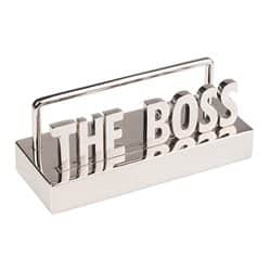 "THE BOSS" מעמד כרטיסי ביקור מתכת מבריק